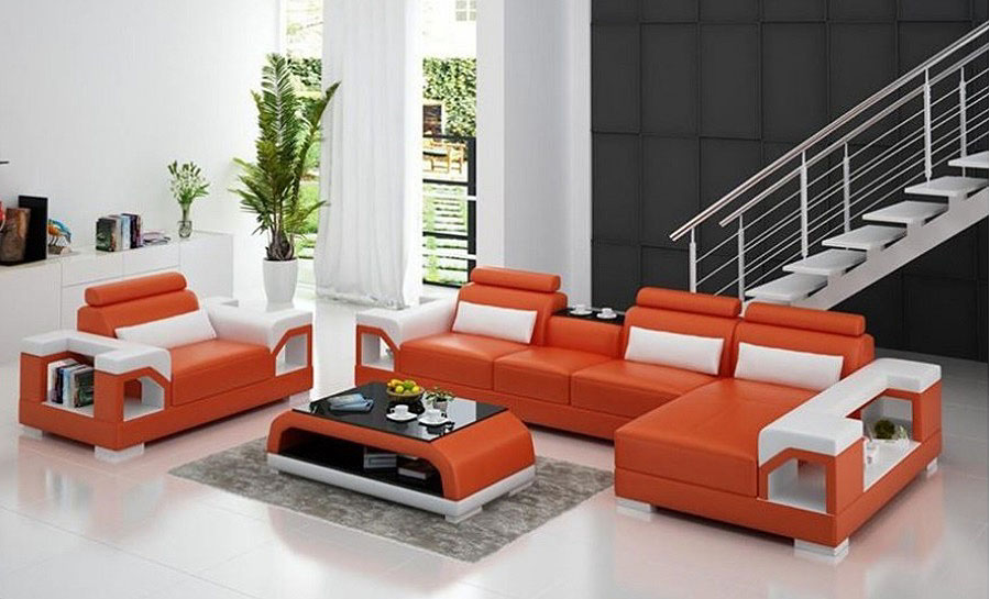 Vaultair-3sC- Leather Sofa Lounge Set